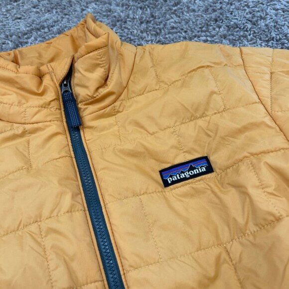 Patagonia Kids' Lightweight Packable Puffer Jacket Yellow Size 12 K's large - Picture 2 of 10